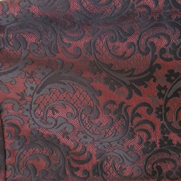 Worthington Dresses & Skirts - Deep Red & Black Brocade Flourish Knee Length Skirt